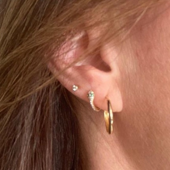 FINE JEWELRY -Diamond Snake Huggie Earrings - Picture 3 of 5